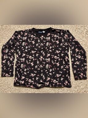 The Children's Place Black Long-Sleeve Floral Tee with Pink Blossoms